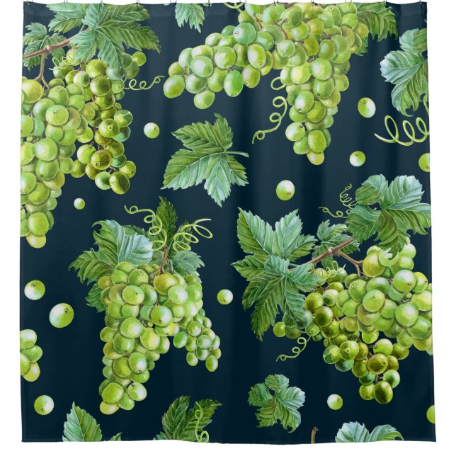 Green Grape: Watercolor Dark Pattern (Front)