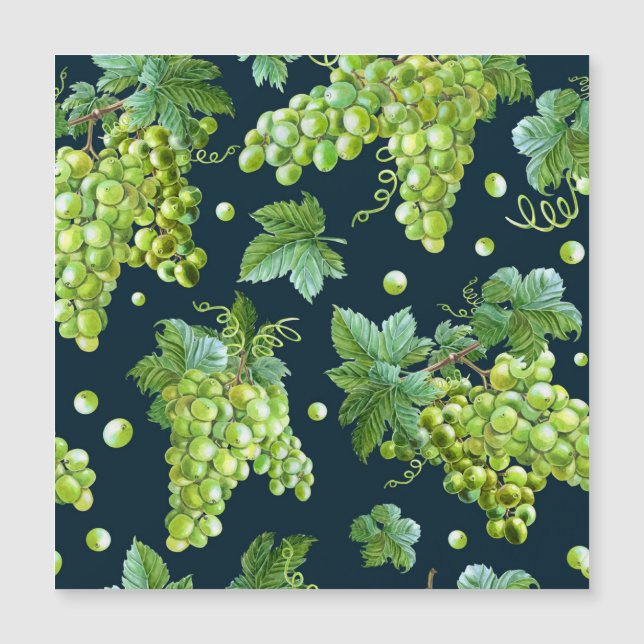 Green Grape: Watercolor Dark Pattern (Front)