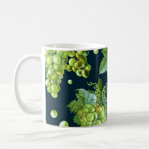 Green Grape: Watercolor Dark Pattern Coffee Mug