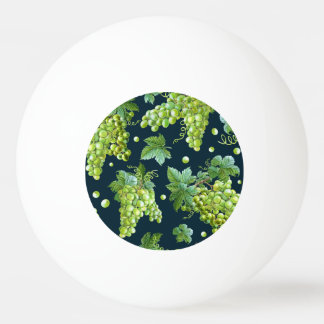 Green Grape: Watercolor Dark Pattern Ping Pong Ball