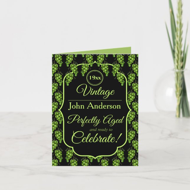 Green Grapes Folded Greeting Card (Front)