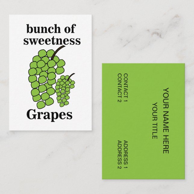 Green Grapes Vineyard Business Card (Front/Back)