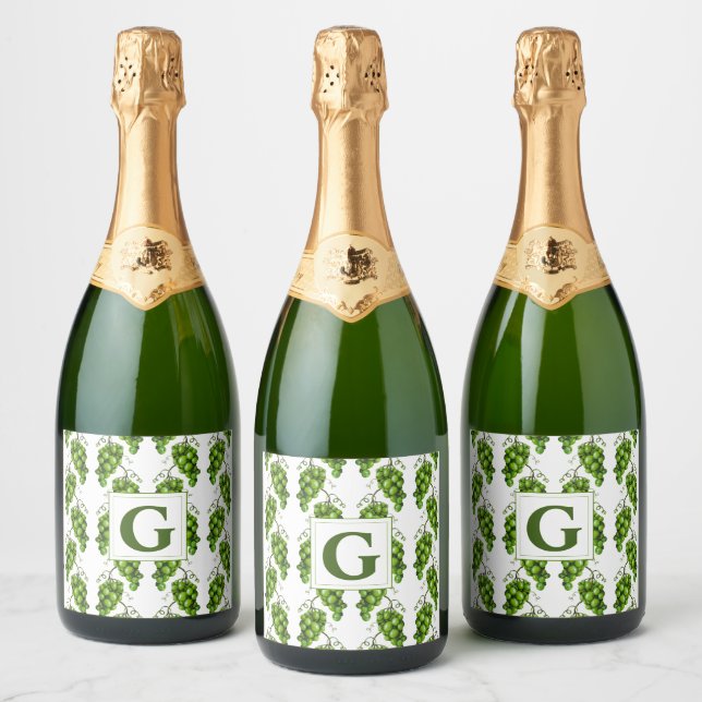 Green Grapes Wine Drink Labels (Bottles)