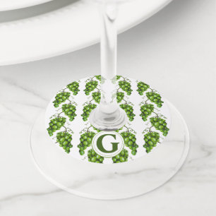 Green Grapes Wine Glass Tag