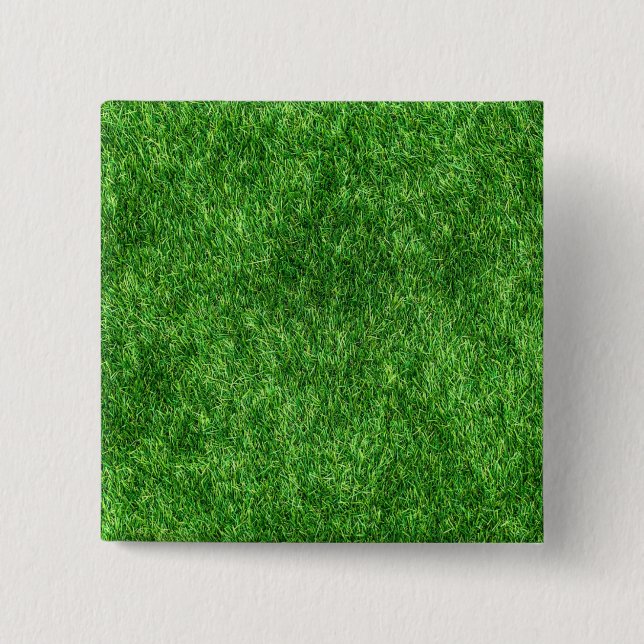 Green Grass 2 Inch Square Button (Front)