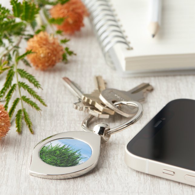 Green grass against the background of the endless  keychain (Side)
