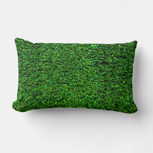 Green Grass Background Lumbar Pillow (Front)