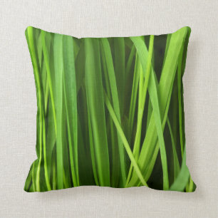 Green Grass background Throw Pillow