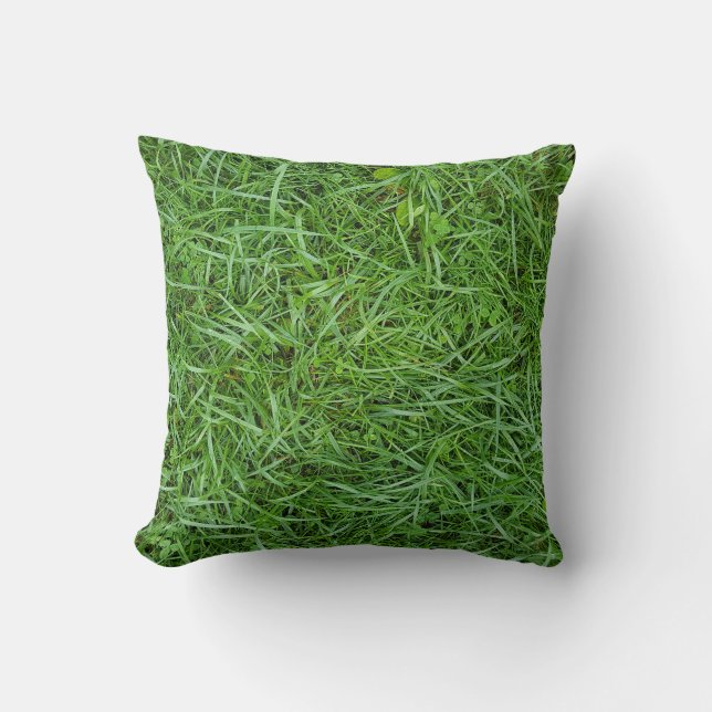 green grass background throw pillow (Front)