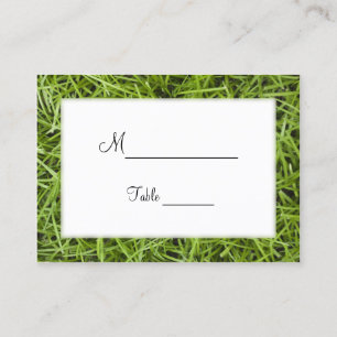 Green Grass Backyard Wedding Place Cards