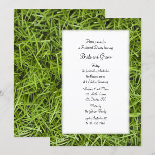 Green Grass Backyard Wedding Rehearsal Dinner Invitation