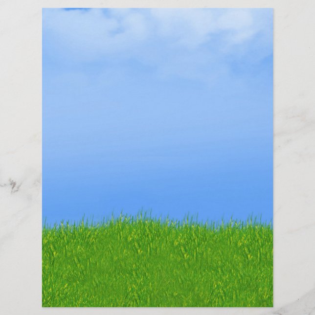 Green Grass & Blue Sky Background Flyer (Front)