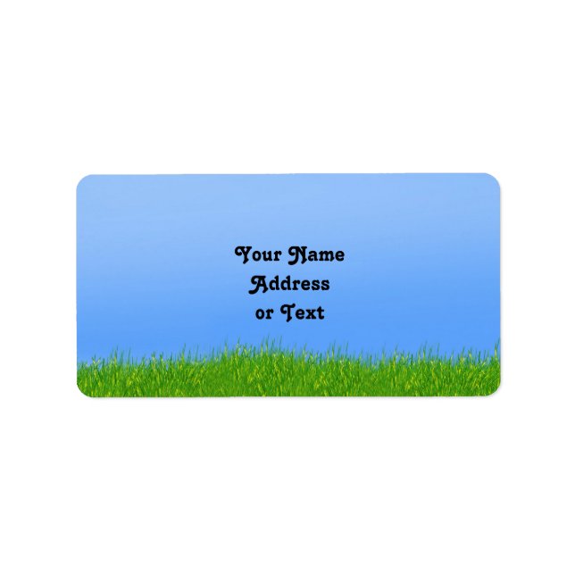 Green Grass & Blue Sky Background Label (Front)