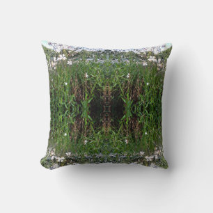 Green Grass Blue Sky Throw Pillow