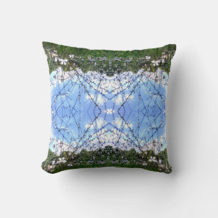 Green Grass Blue Sky Throw Pillow