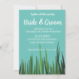 Green Grass Botanical Wedding Invitation