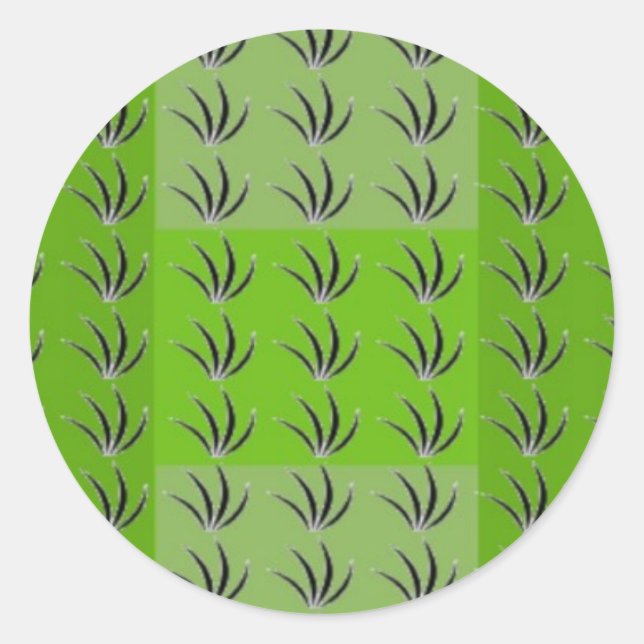 Green Grass Classic Round Sticker (Front)