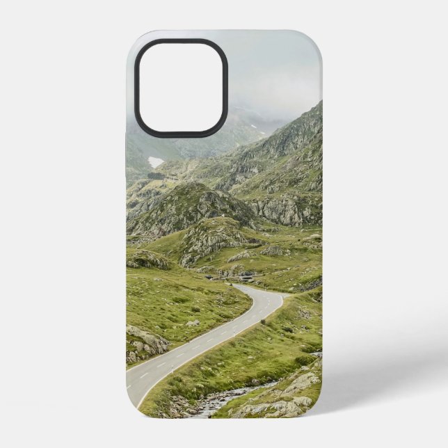 GREEN GRASS FIELD AND MOUNTAIN iPhone CASE (Back)
