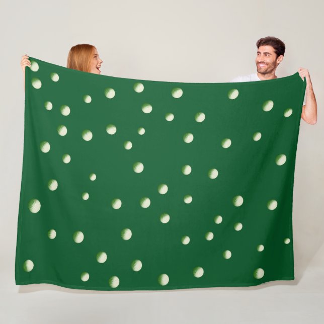 Green Grass Fleece Blanket Full Of Golf Balls (In Situ)