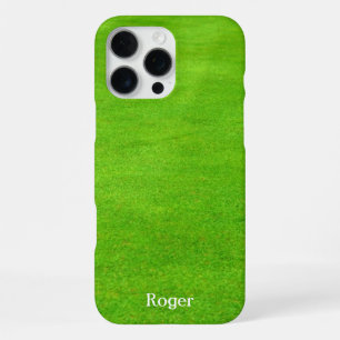 Green Grass Golf Turf Personalized iPhone 16 Pro Max Case