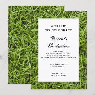 Green Grass Graduation Party Invitation