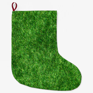 Green Grass Large Christmas Stocking