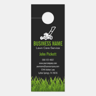 Green Grass Lawn Care Mowing Landscaping Door Hanger