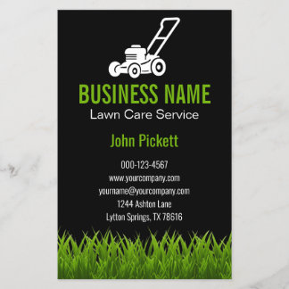 Green Grass Lawn Care Mowing Landscaping Flyer