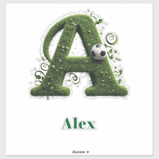 Green Grass Letter A Topiary With Soccer Ball (Sheet)