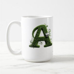 Green Grass Letter A Topiary With Soccer Ball Coffee Mug