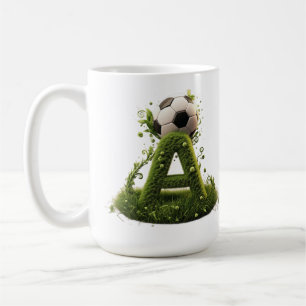 Green Grass Letter A Topiary With Soccer Ball Coffee Mug