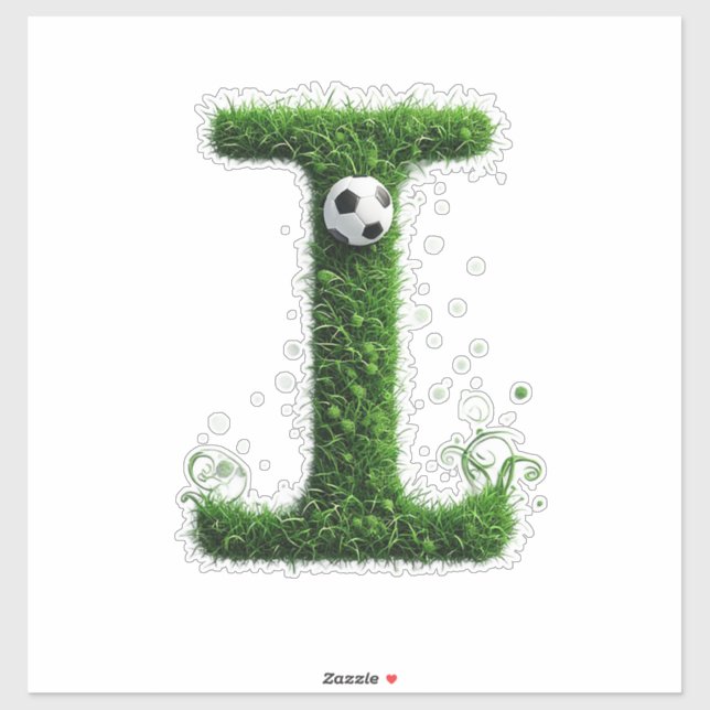Green Grass Letter I With Soccer Ball (Sheet)