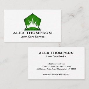 Green Grass Logo Modern Lawn Care Business Card