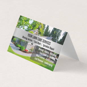 Green Grass Mowing Yarn Care Gardenin Business Card
