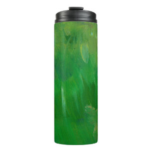 Green grass paint texture. Hand drawn background. Thermal Tumbler