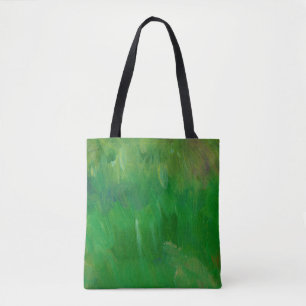 Green grass paint texture. Hand drawn background. Tote Bag