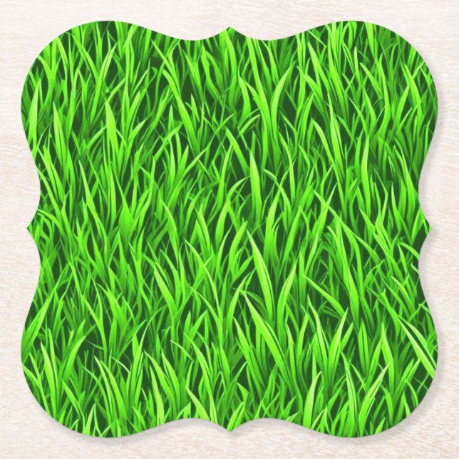 Green Grass Paper Coaster (Front)