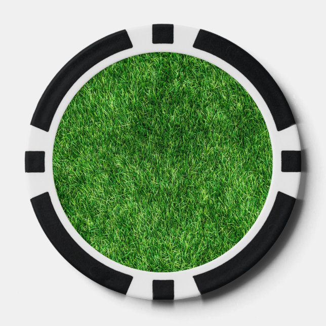 Green grass pattern poker chips (Front)