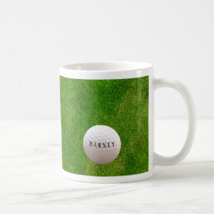 Green Grass, Personalized Golfball on Grass Coffee Mug