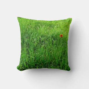 Green Grass Photograph Throw Pillow