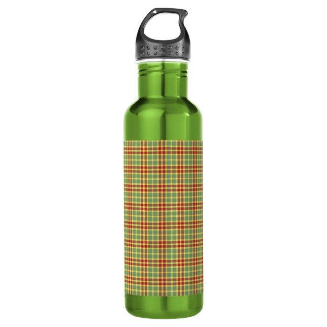 Green Grass Plaid Customizable 710 Ml Water Bottle (Front)