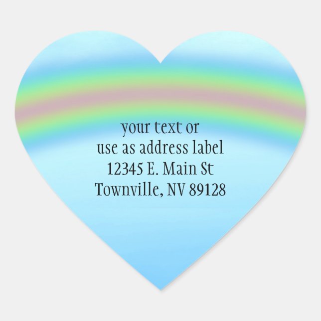 Green Grass, Rainbow & Blue Sky Background Heart Sticker (Front)