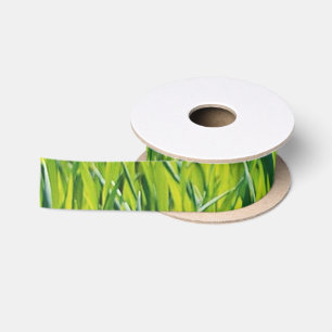 green grass satin ribbon
