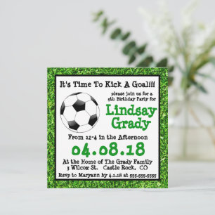 Green Grass Soccer Invitation Anniversaire