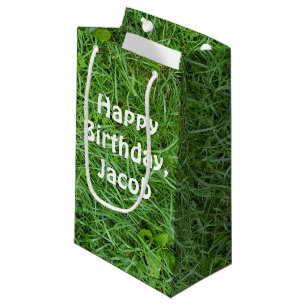 green grass sod birthday small gift bag