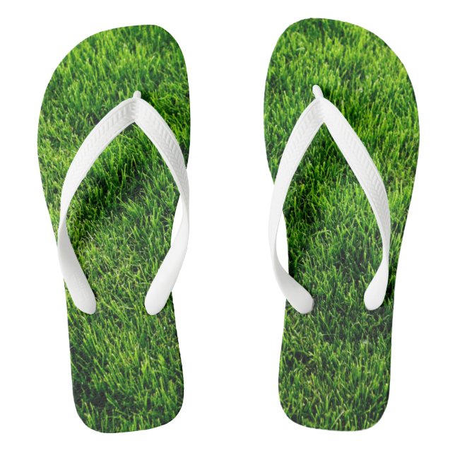 Green grass texture from a soccer field flip flops (Footbed)