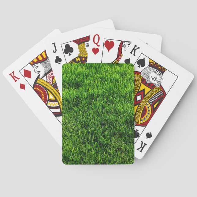 Green grass texture from a soccer field playing cards (Back)
