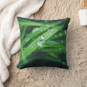 Green grass throw pillow