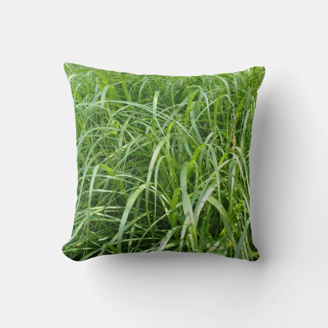Green grass throw pillow (Front)
