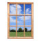 Green Grass, Trees and Blue Sky Faux Window View
